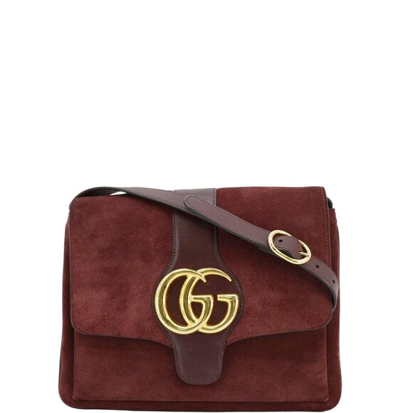 Gucci  Arli Medium Suede Leather Crossbody Bag Red 550126 - Picture 1 of 16